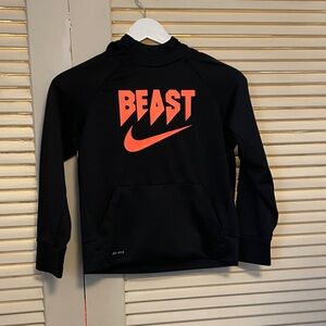 Nike Black Hoodie with Coral 'BEAST' and Swoosh